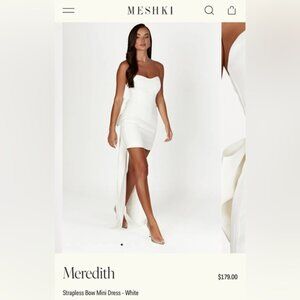 MESHKI… Meredith Strapless Bow Mini Dress! Never worn! Tags attached!